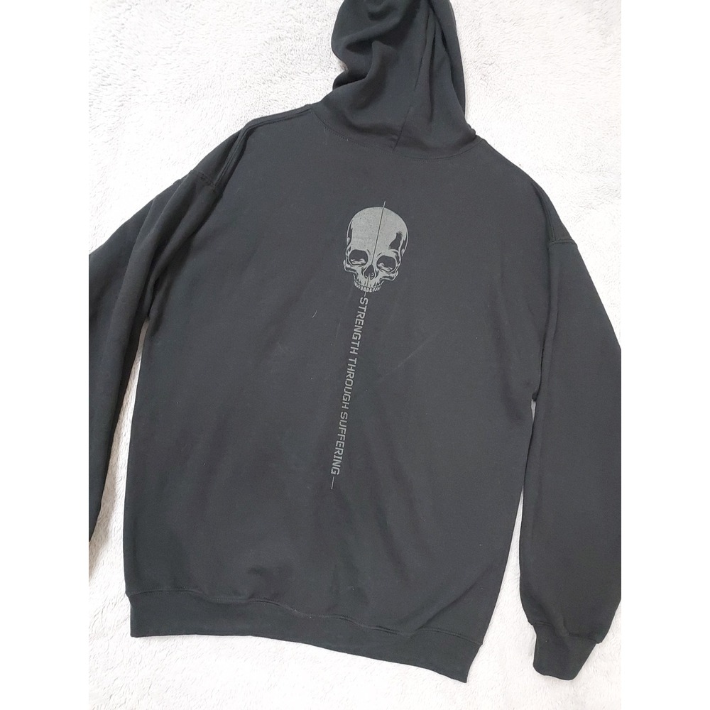Grunt Style Jacket Mens Large Strength Through Suffering Skull Full Zip Black